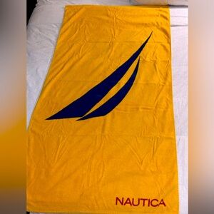 Nautica Bright Yellow Towel with Red Lettering